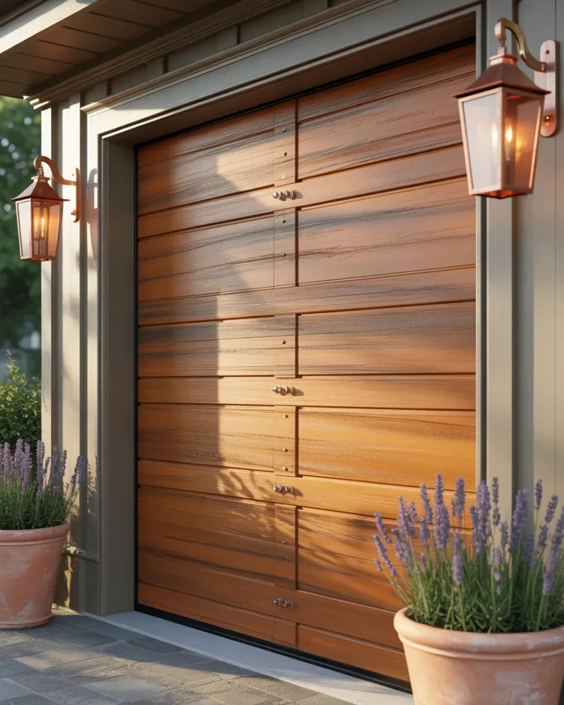 Cedar Plank Overlay Garage Door