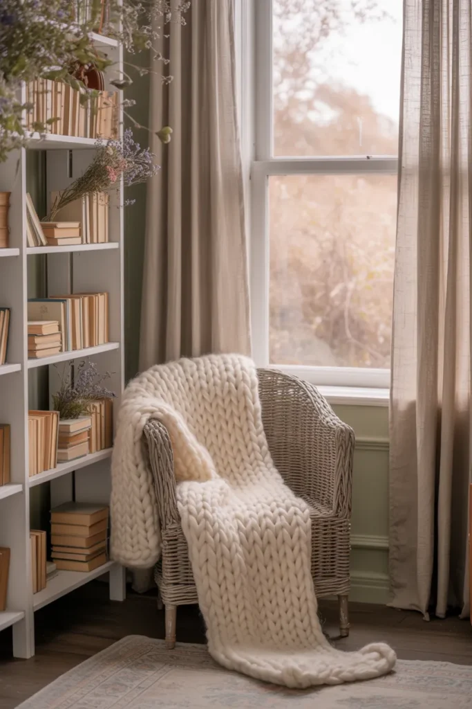 Cozy Cottagecore Reading Nook