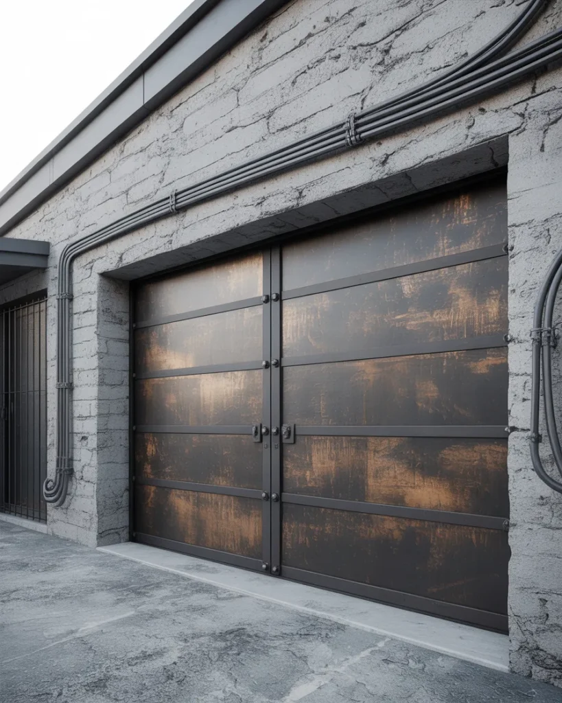 Faux Steel Industrial Garage Door