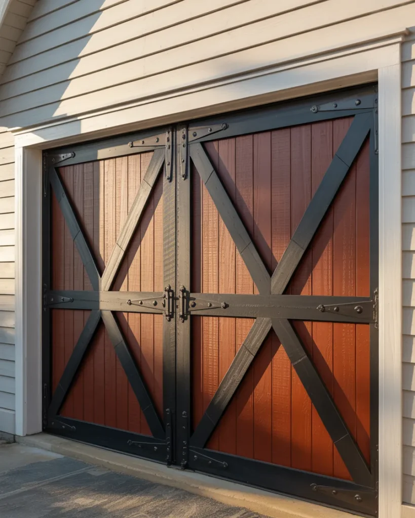 Faux-Timber Cross-Buck Garage Door