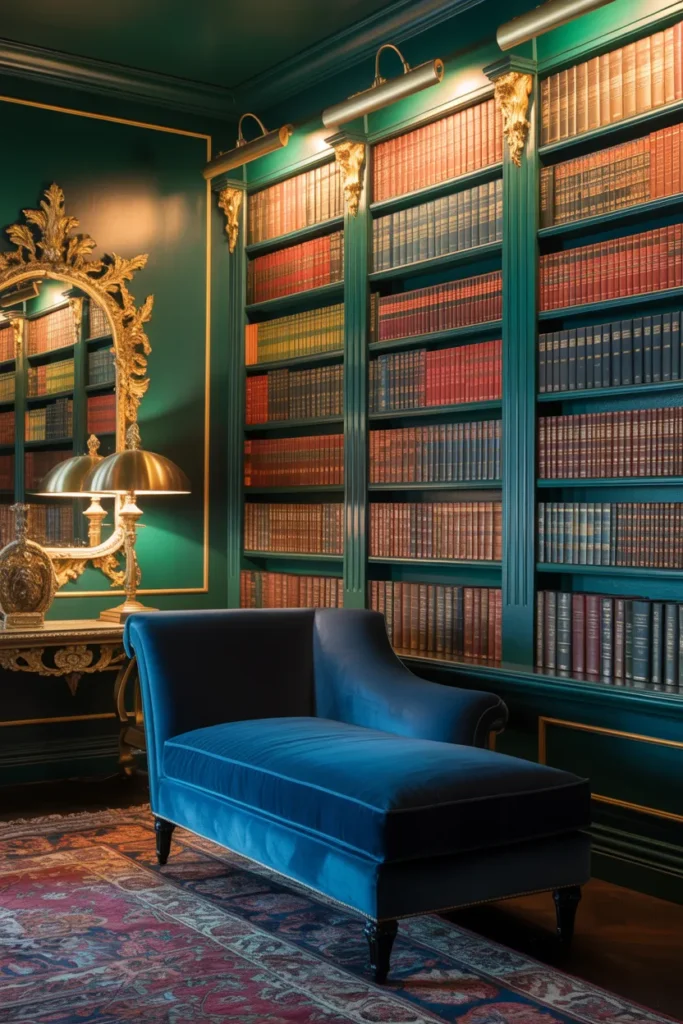 Moody Jewel-Tone Reading Room