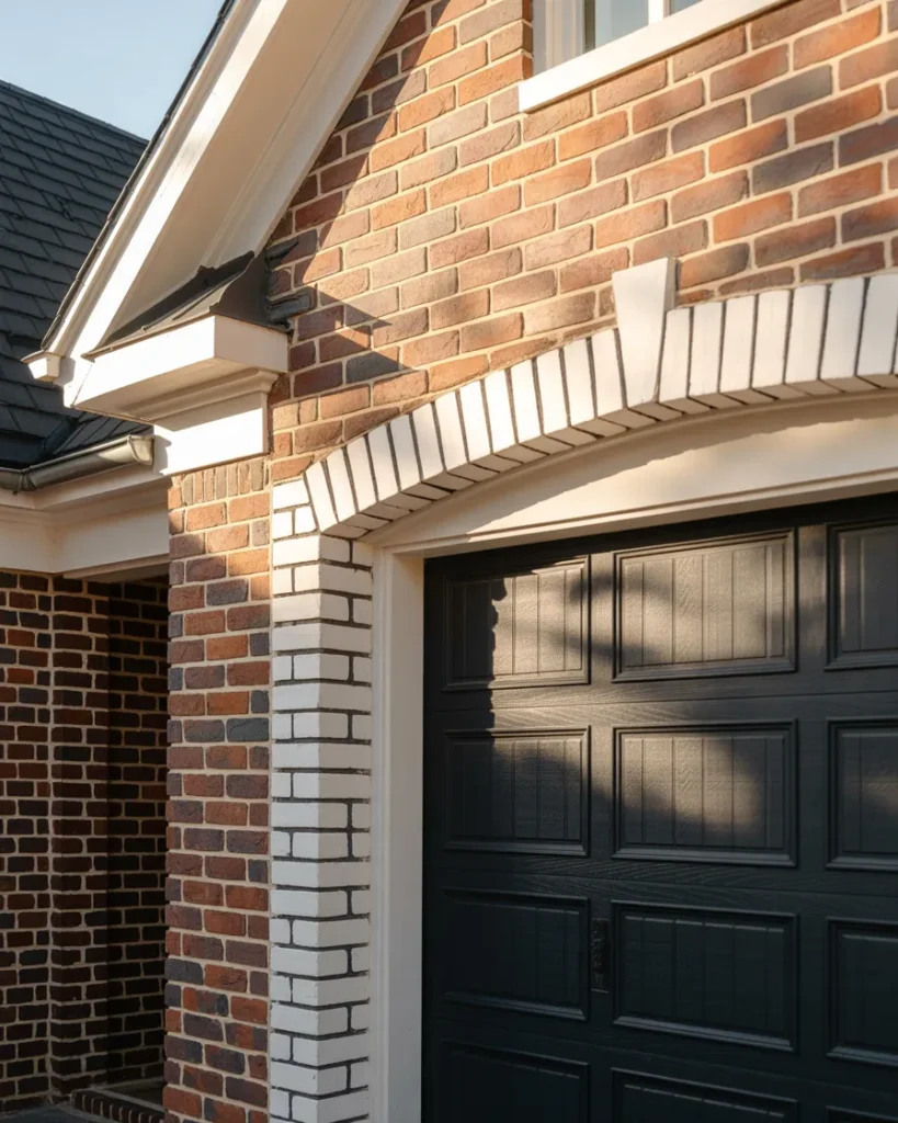Painted Brick Surround Garage Door
