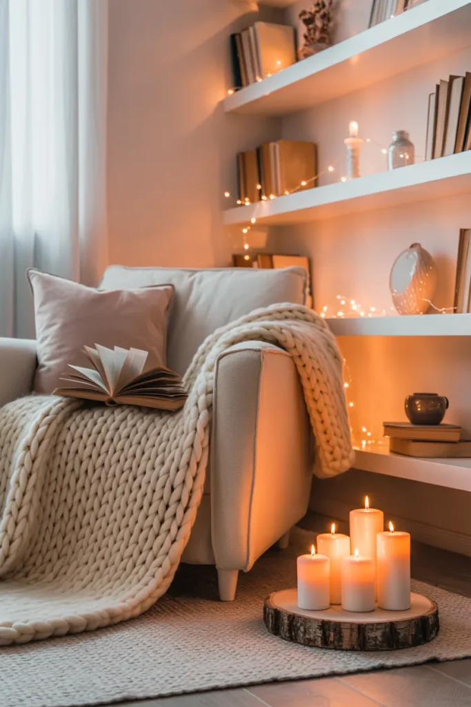 Scandinavian Hygge Library Corner
