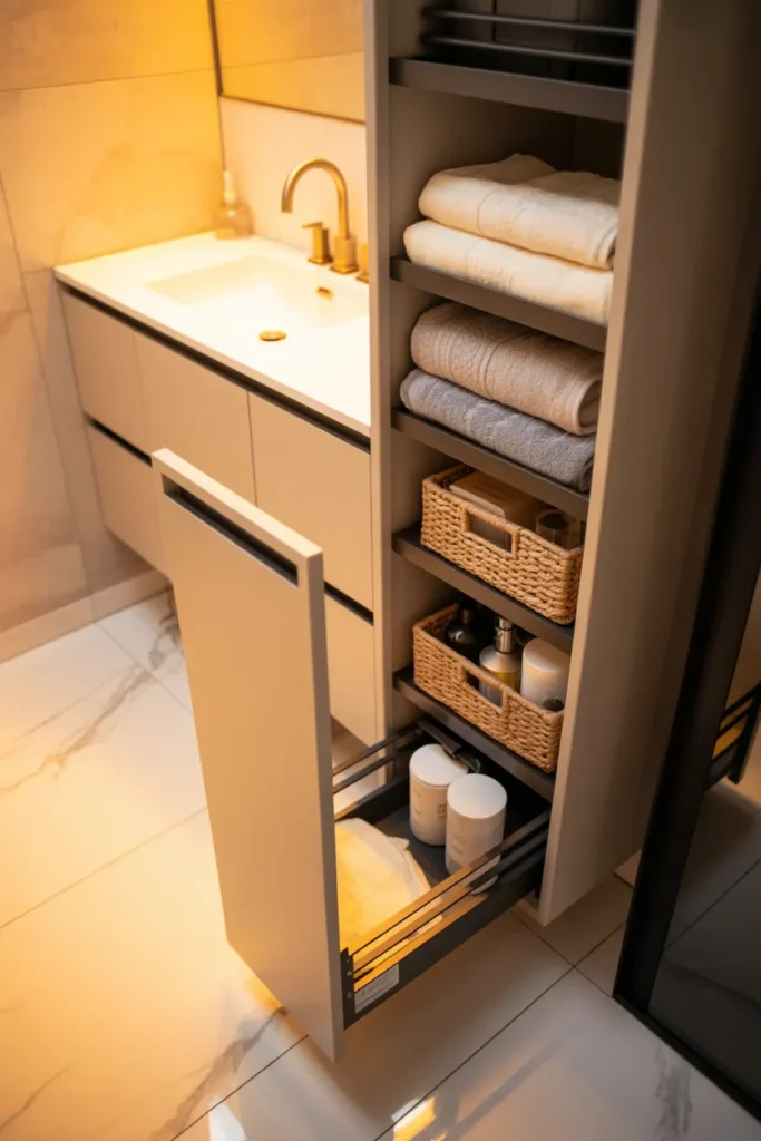 Slide-Out Linen Tower