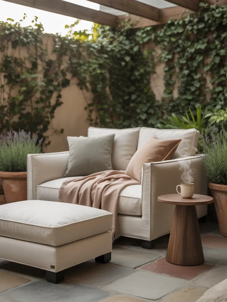 Intimate Loveseat & Ottoman for Two