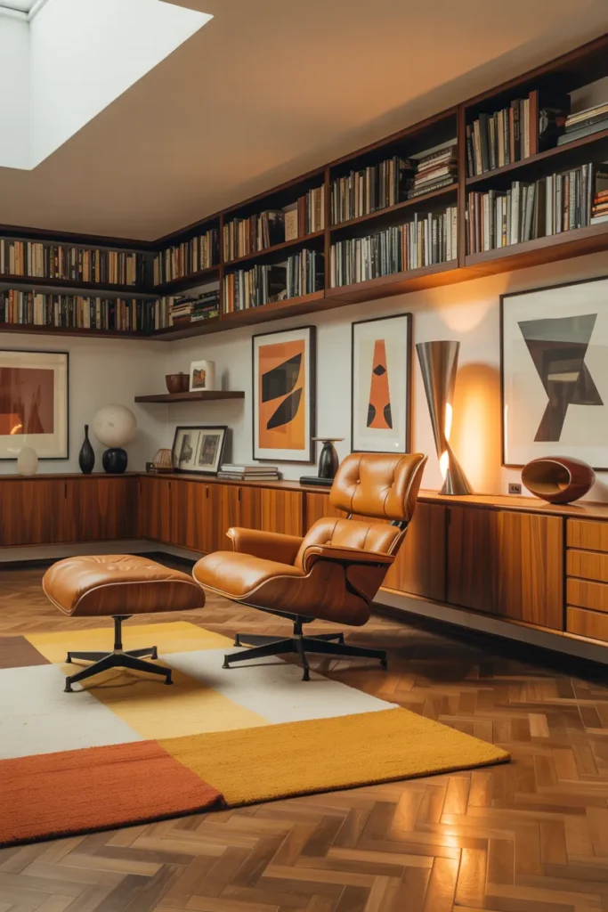 Mid-Century Modern Book Lounge