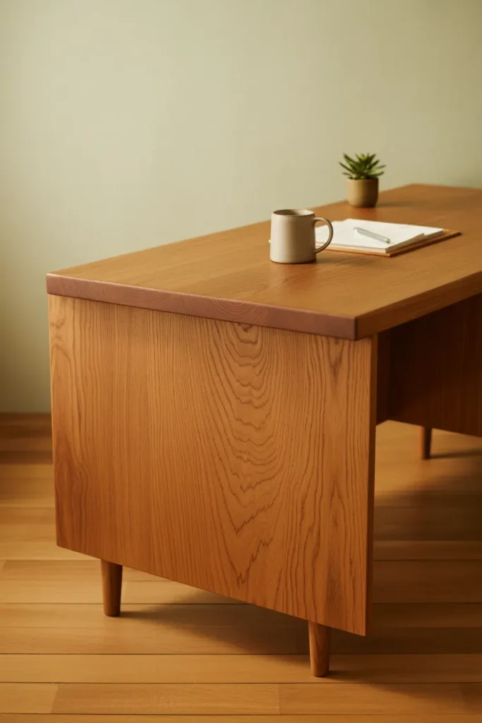 Wooden Desk with Natural Grain