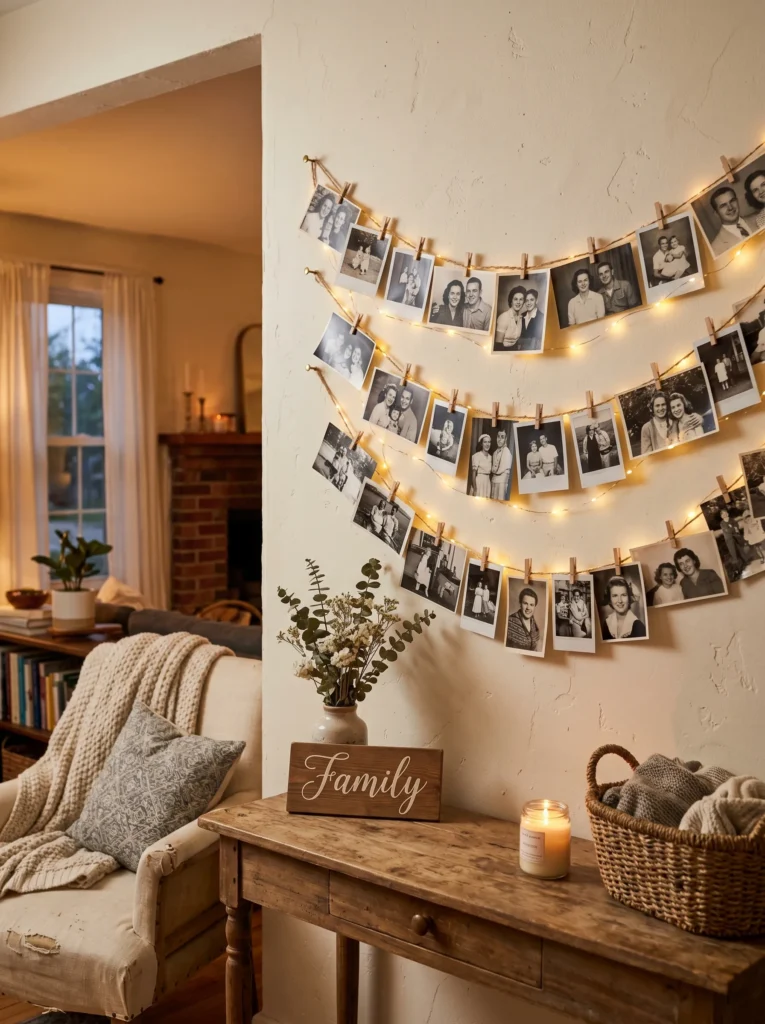 DIY Photo Garland Memory Wall