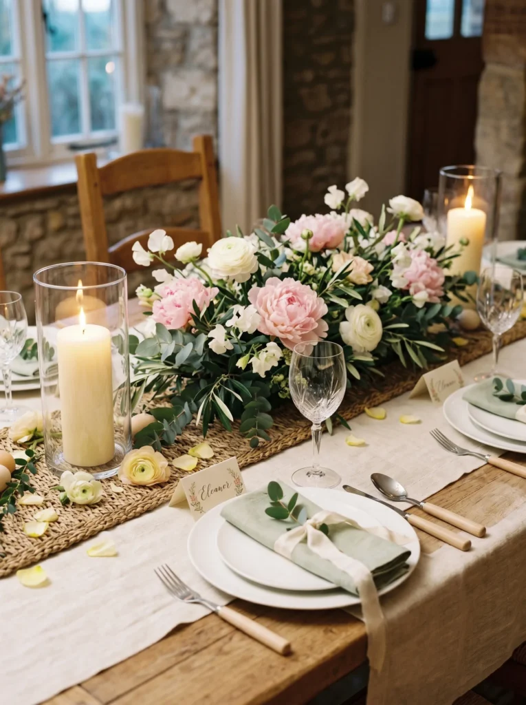Woven Seagrass Centerpiece with Candles