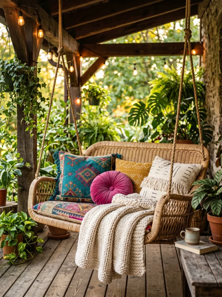 Wicker and Rattan Porch Swing
