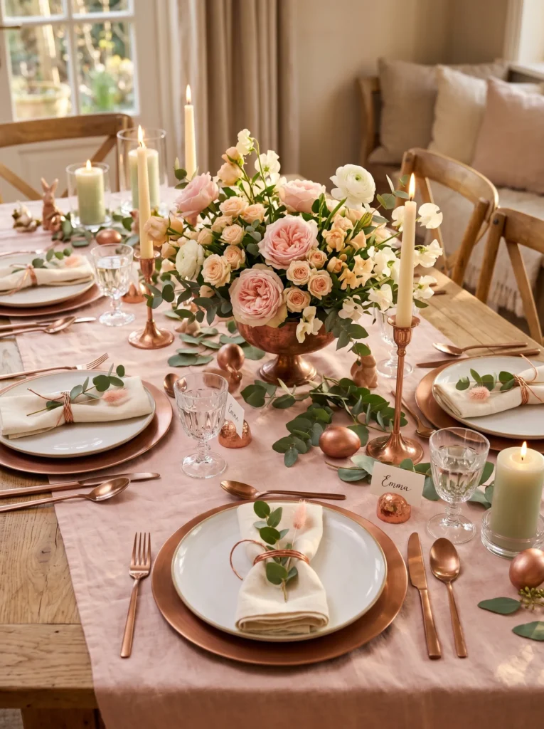 Copper Accents with Blush Florals