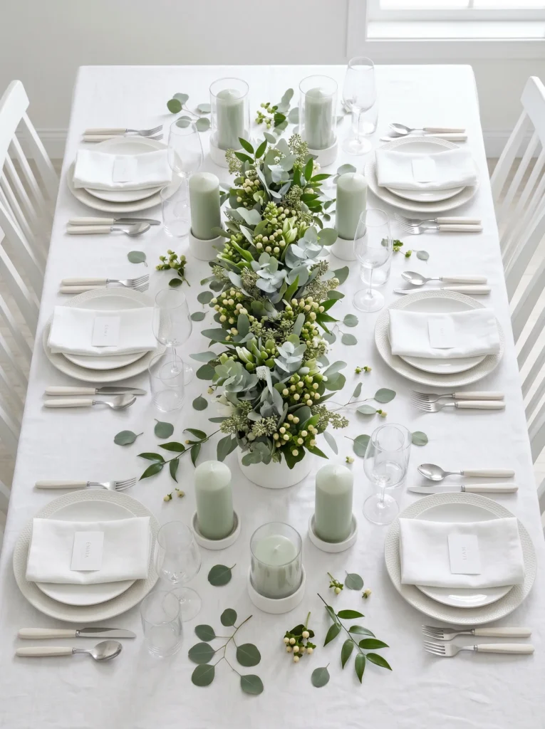 Monochromatic White with Eucalyptus Depth