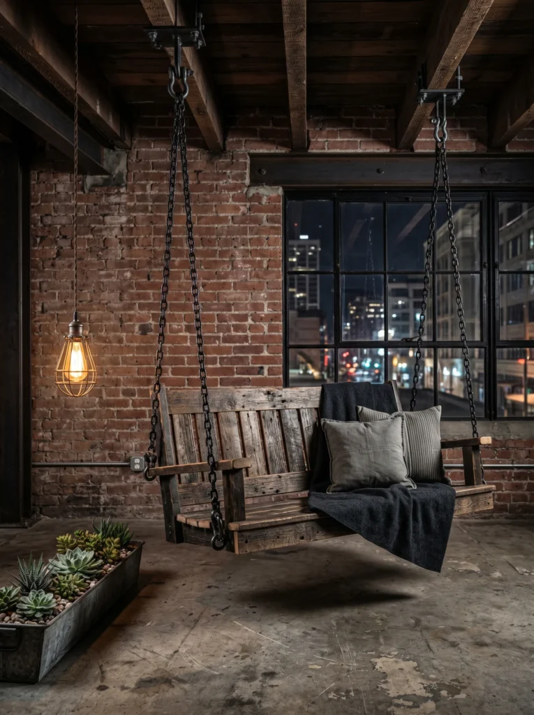 Industrial Loft Porch Swing