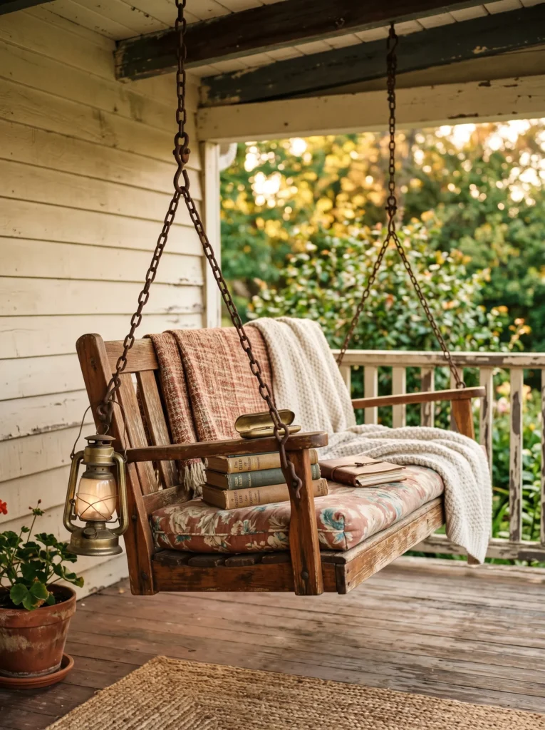 Vintage Teak Antique-Inspired Porch Swing