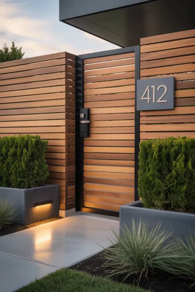 Modern Slatted Gate