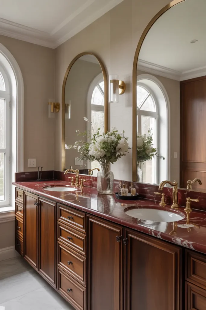 Burgundy Double Vanity