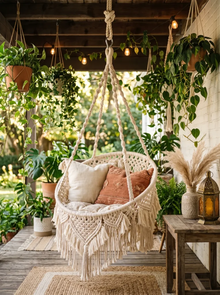 The Boho Macramé Porch Swing