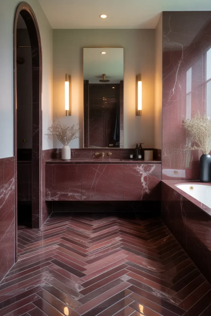 Marble Herringbone Floor