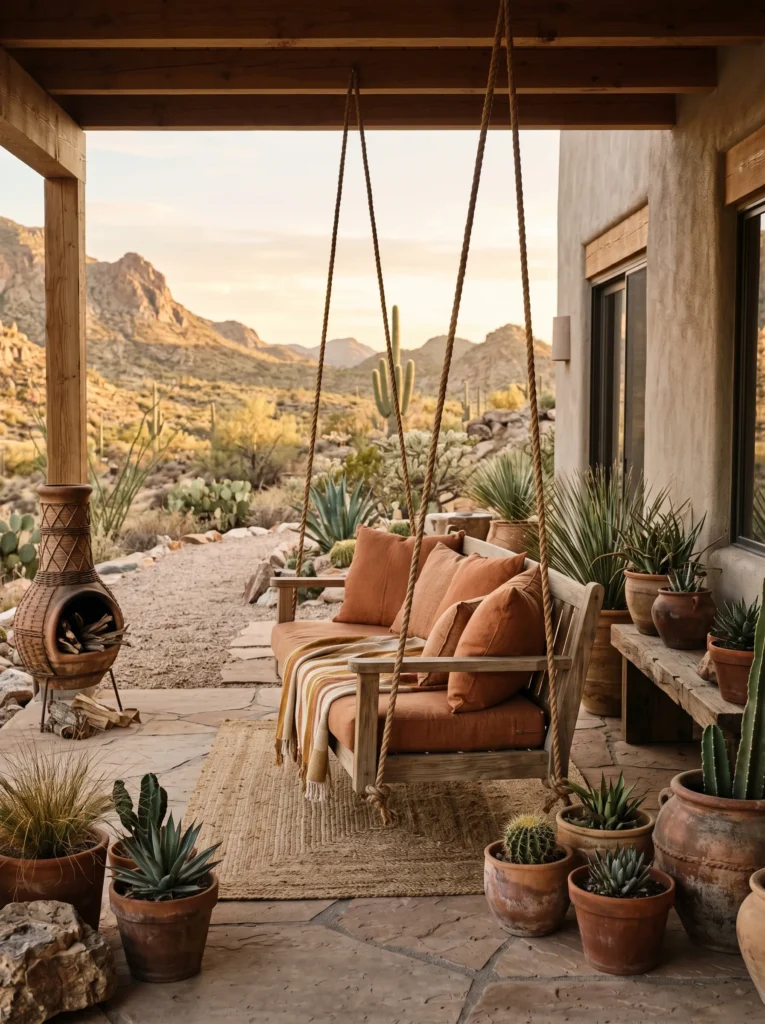 Desert Modern Porch Swing