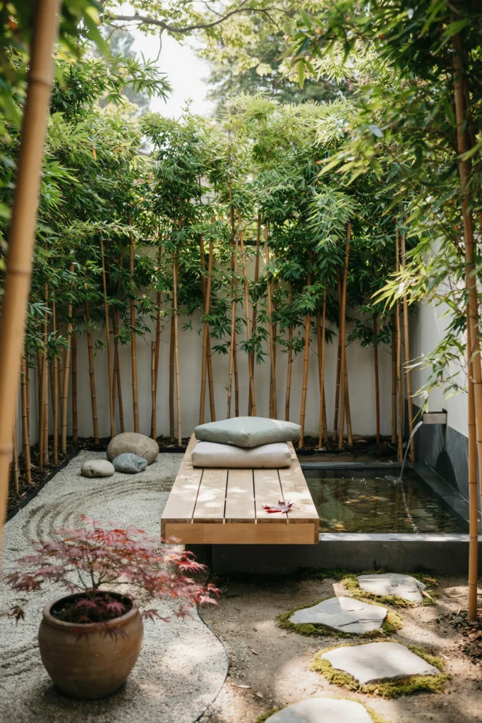 Bamboo Screen Garden Aesthetic