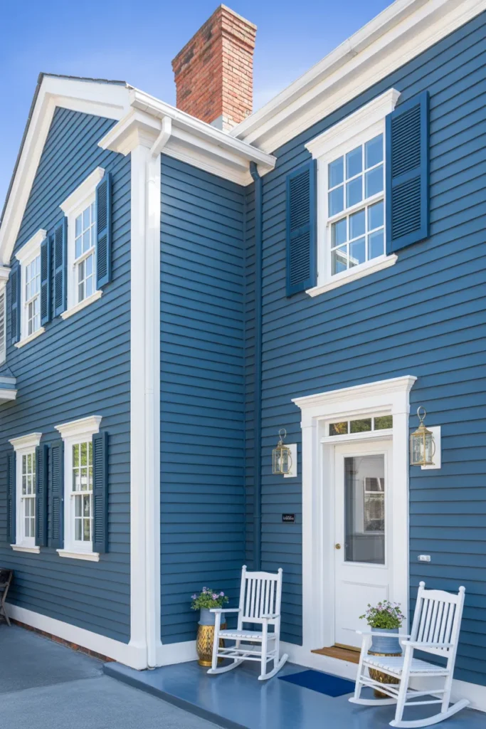 Navy Blue with Crisp White Trim