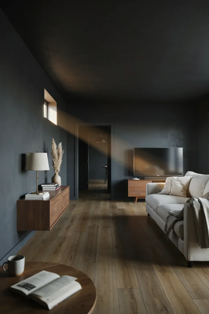 Moody Charcoal Walls