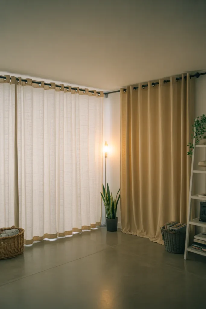Tension Rod Curtain Divider