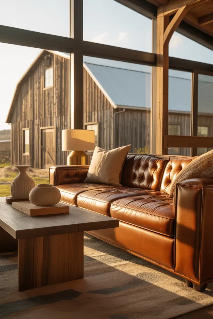 Oversized Leather & Oak Mix