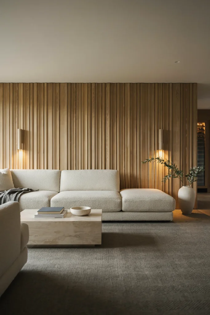 Fluted Oak Wall