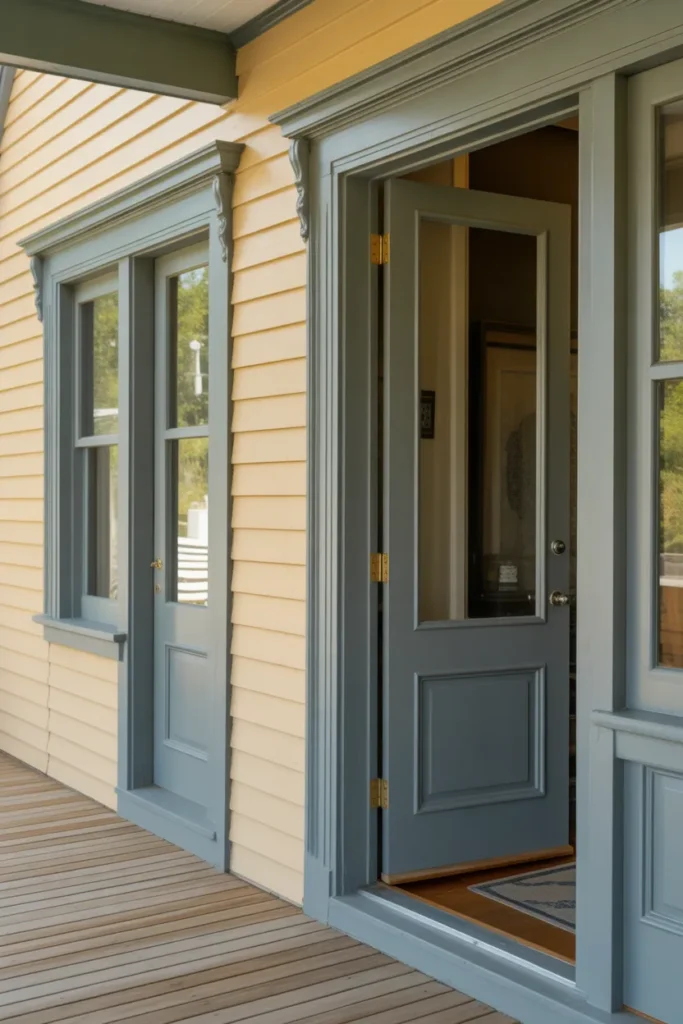 Dusty Sage Green Porch Doors
