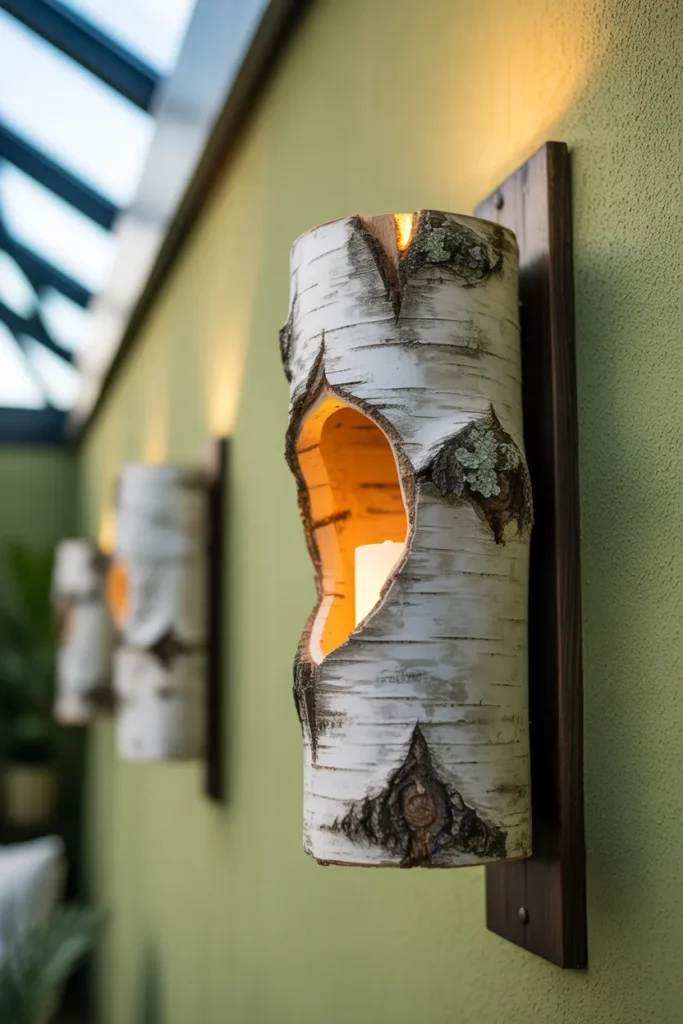 Stacked Log Sconce