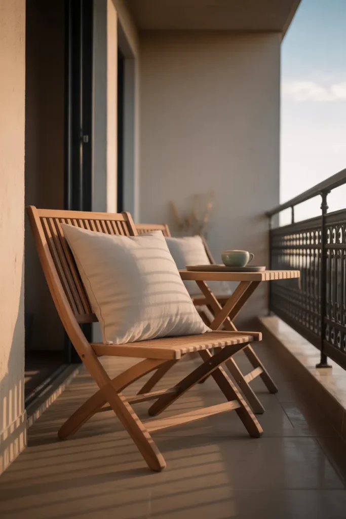 Teak Folding Floor Chair