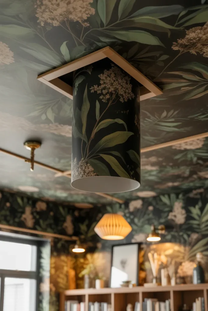 Moody Wallpapered Ceiling
