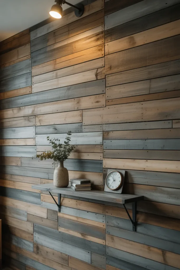 Reclaimed Wood Plank Wall