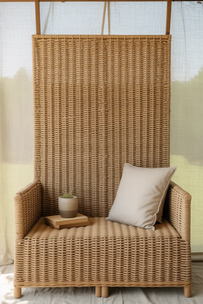 Woven Rattan as a Statement Wall