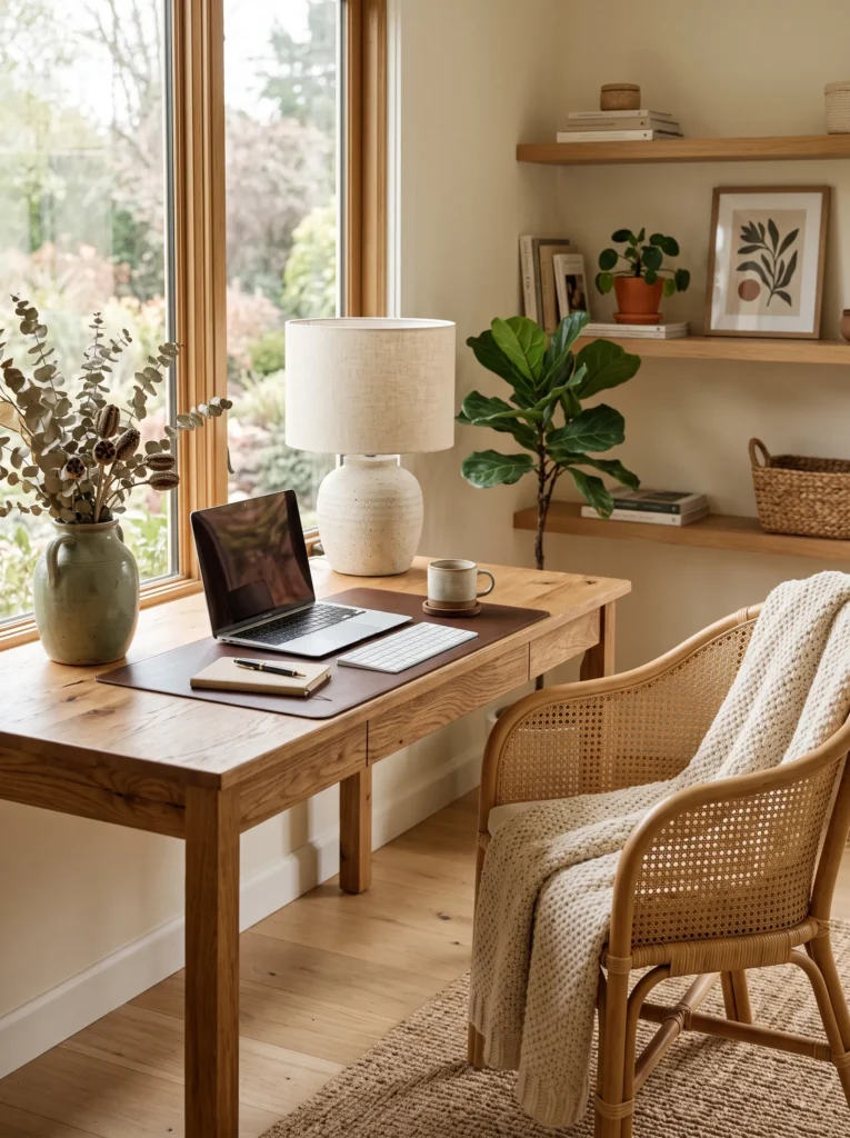 Natural Wood Desk
Home Office Ideas