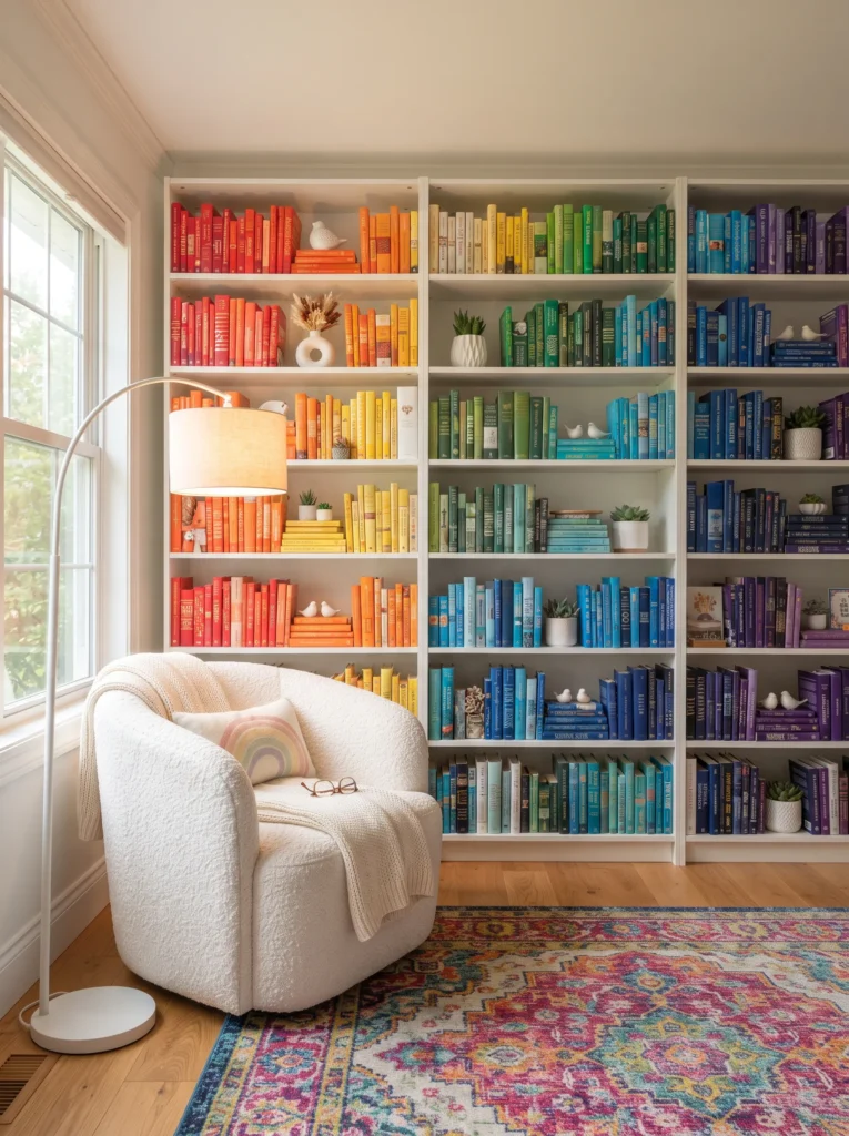 Colorful Rainbow Bookshelf