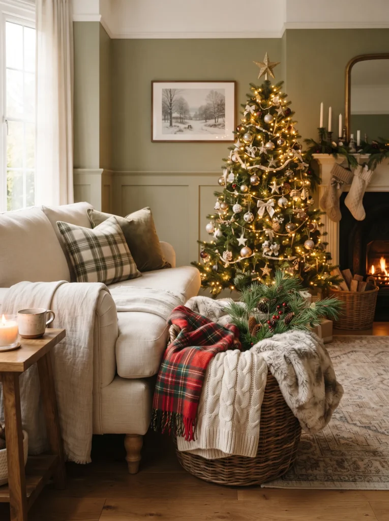 Plaid Blanket Basket
