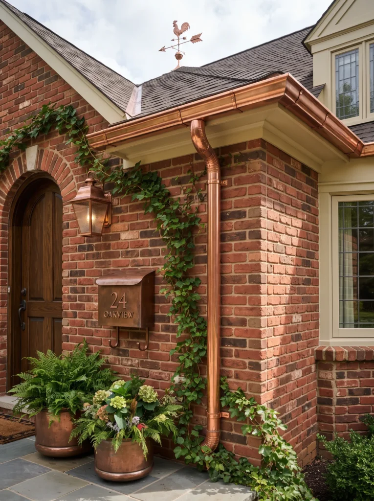 Copper Downspouts and Accents