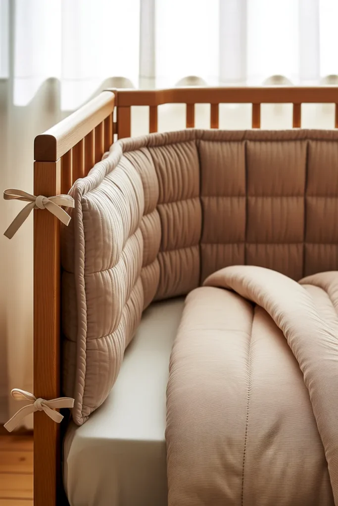 Soft Taupe Crib Rail Bumper