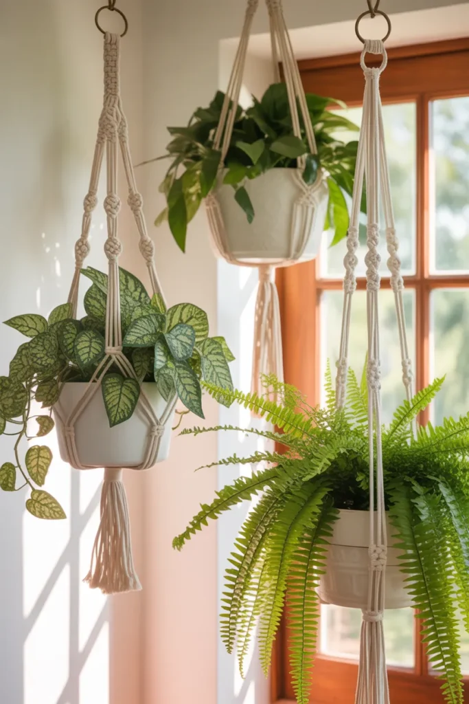 Hanging Macrame Plant Corner