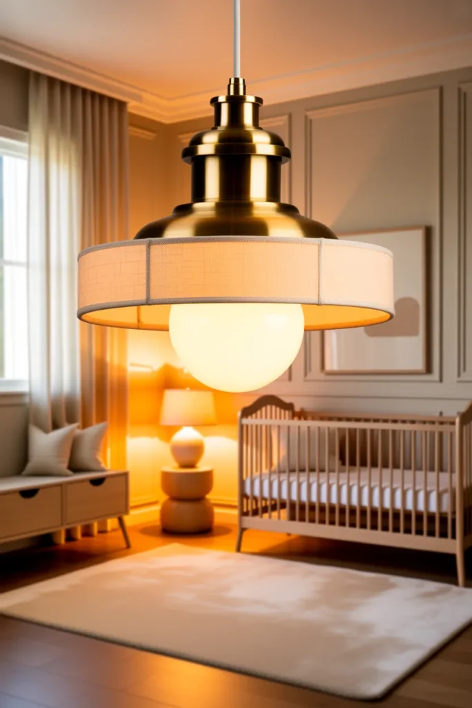 Warm Brass Nursery Light Fixture