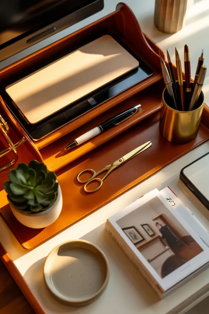 Leather Desk Organizer