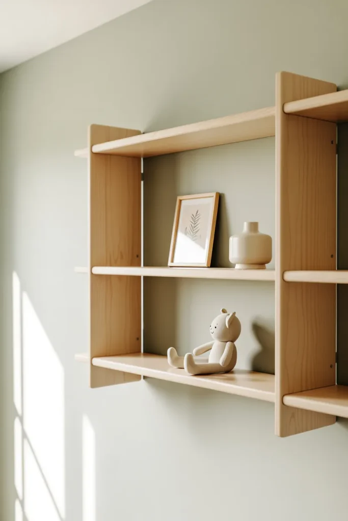 Minimal Wooden Wall-Mounted Shelving