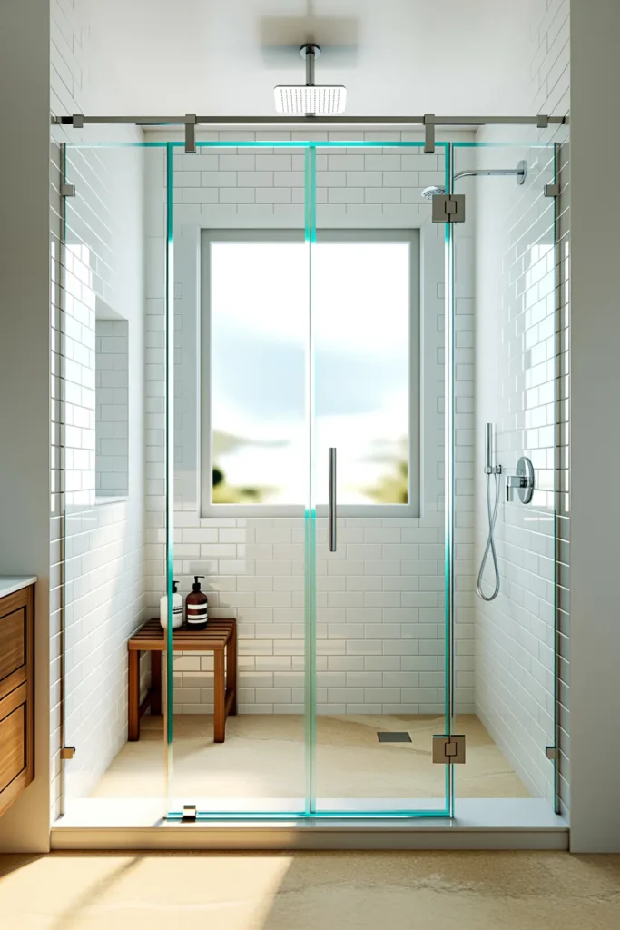 Frame-Free Glass Shower