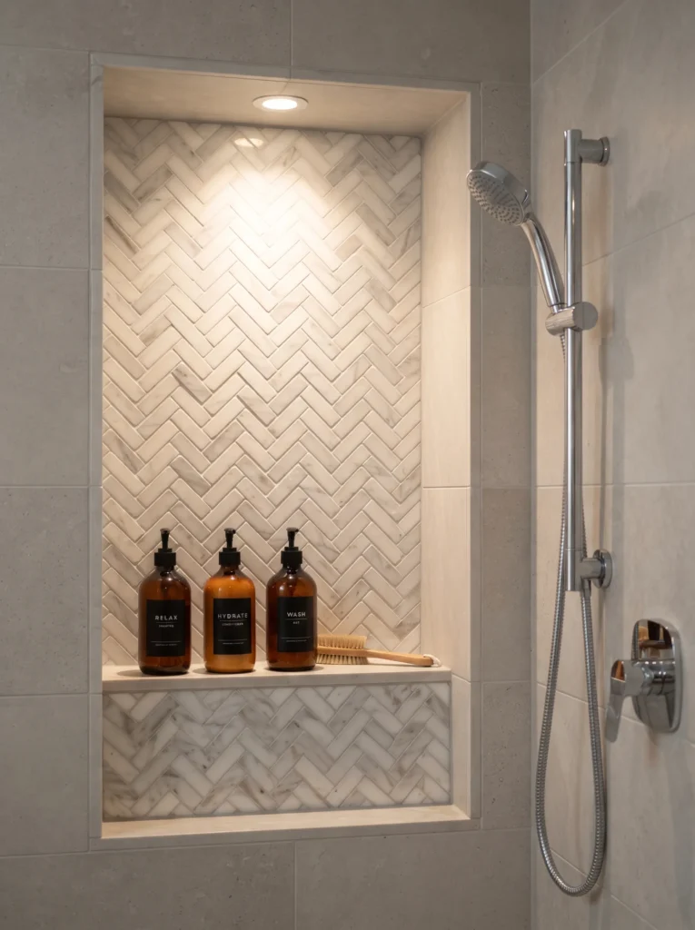 Marble Herringbone Mosaic