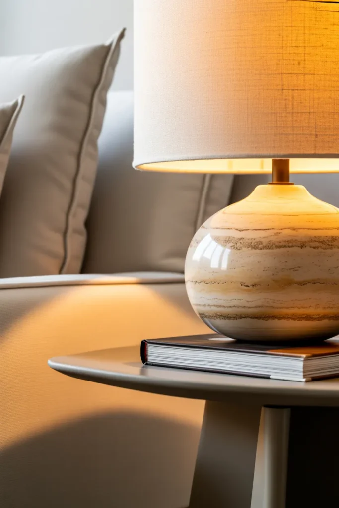 Travertine Table Lamp