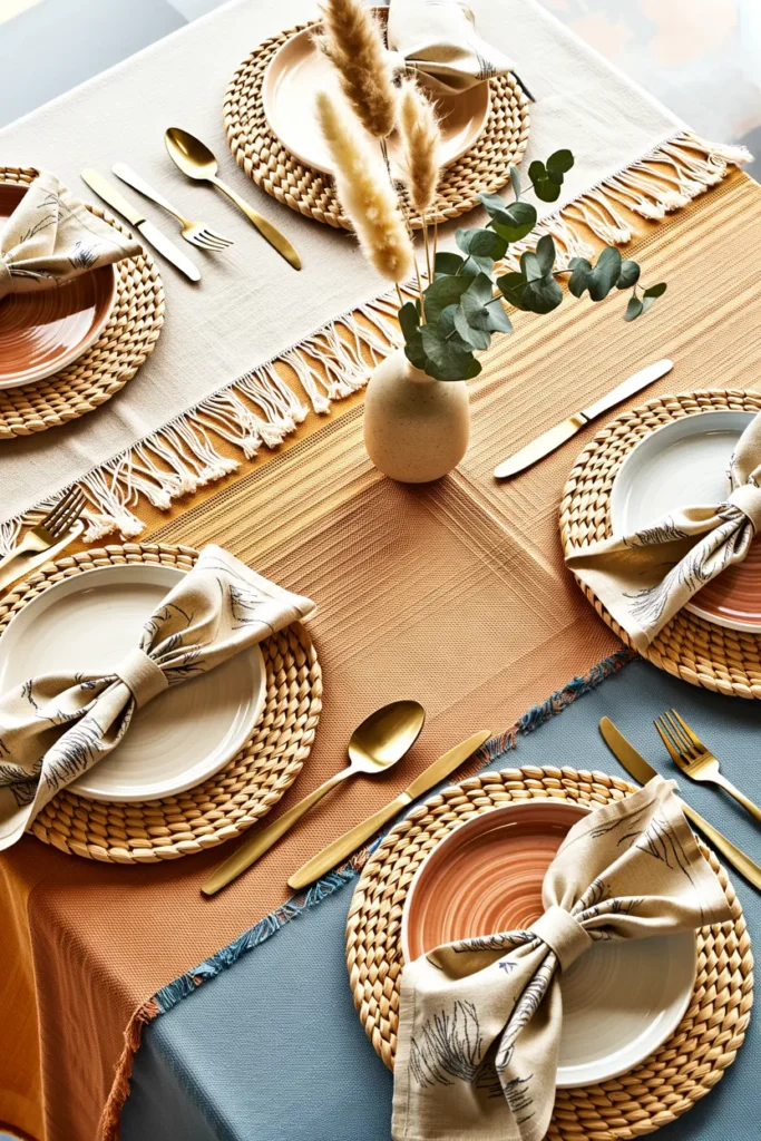 Layered Textile Table Settings