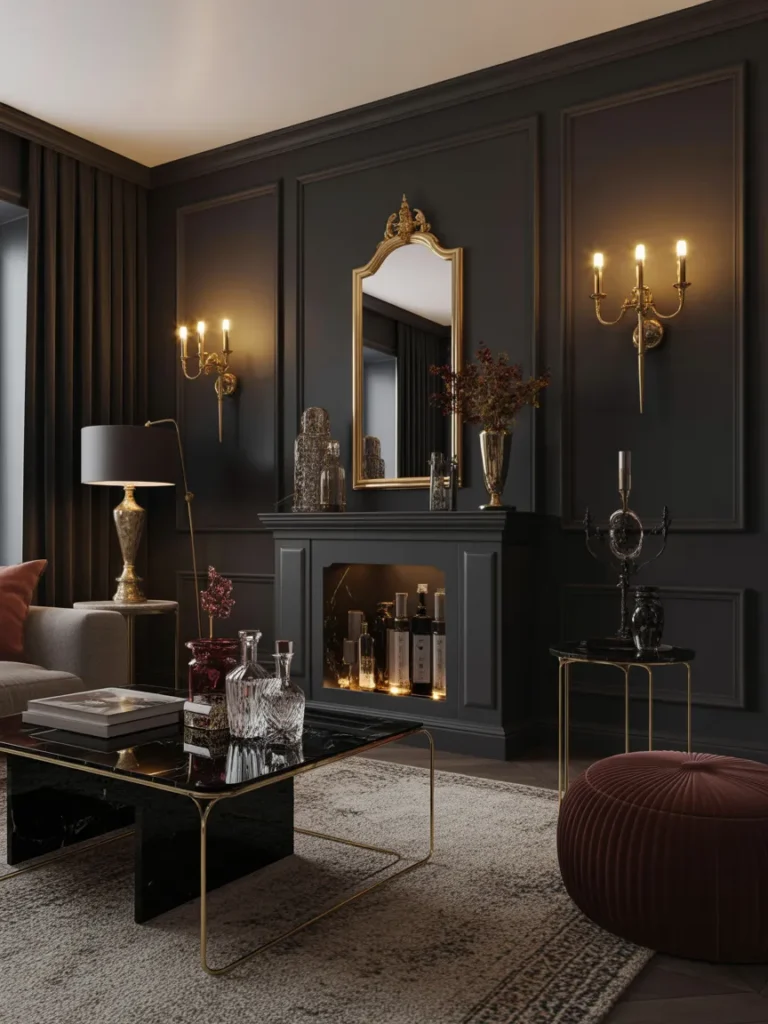Brass and Black Contrast