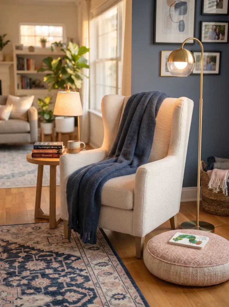 Cozy Reading Nook in a Corner